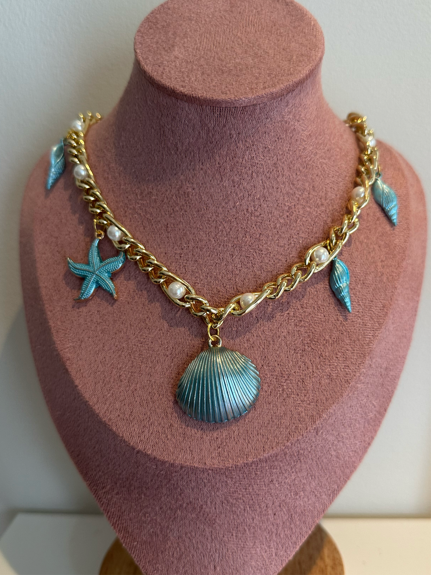 Blue mermaid necklace